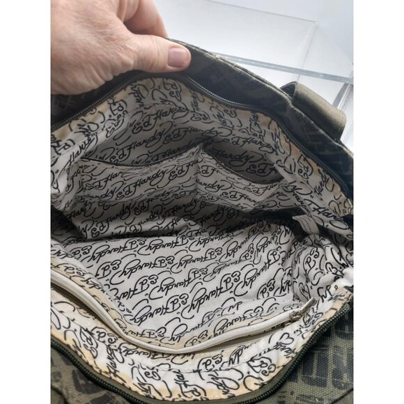 Ed Hardy Jungle Fever Canvas & Leather Handbag With Tiger Picturerint - 15x9x5 - Picture 9 of 9